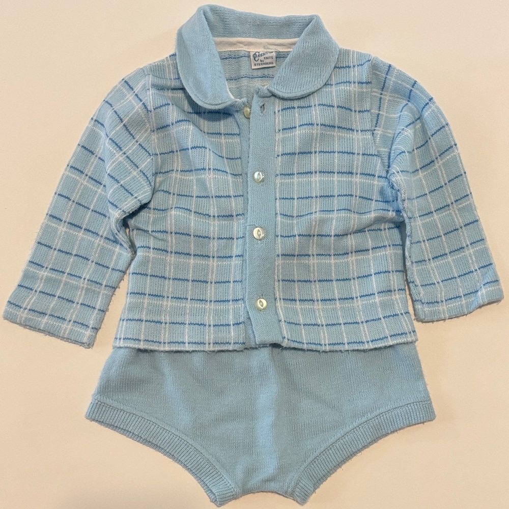 Blue Plaid Baby Outfit